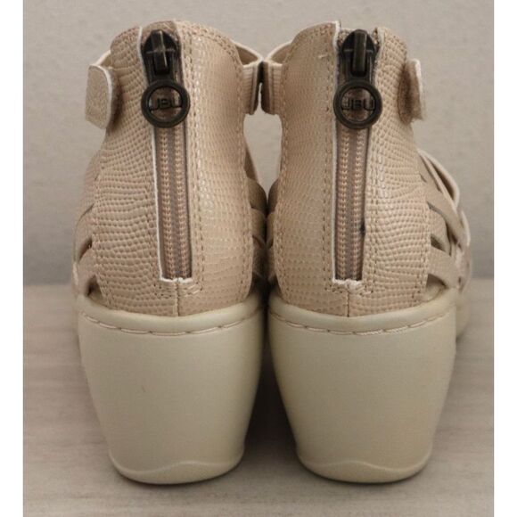 JBU x Jambu Women's Sz 7.5M Taupe/Beige Lizard Embossed Rowan Wedge Sandals - Picture 3 of 13